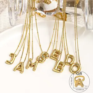 Springtok Y2K balloon bubble 3D 26 letter necklace for women and men couple daily jewelry clavicle chain name initials gift