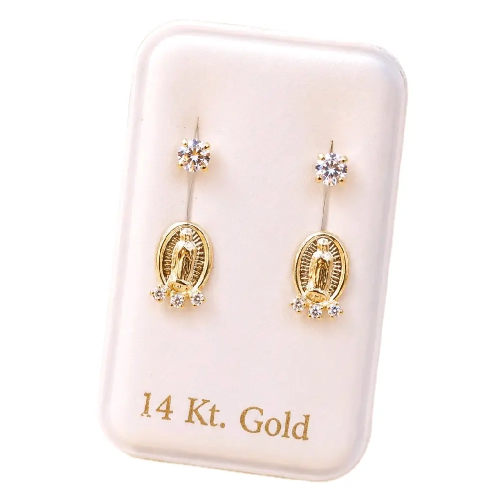 Our Lady Grace 14K Gold Virgin Mary Earrings