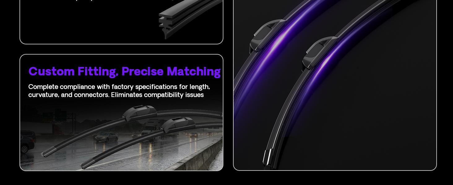"+" Windshield Wipers with  Inch Rear Wiper Blade Replacement for RAV Original Factory QualityTop Lock Wipers(Pack of )