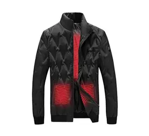 Boys Heated Stamp Quilt Light Jacket with USB Rechargeable Battery Pack Included Black