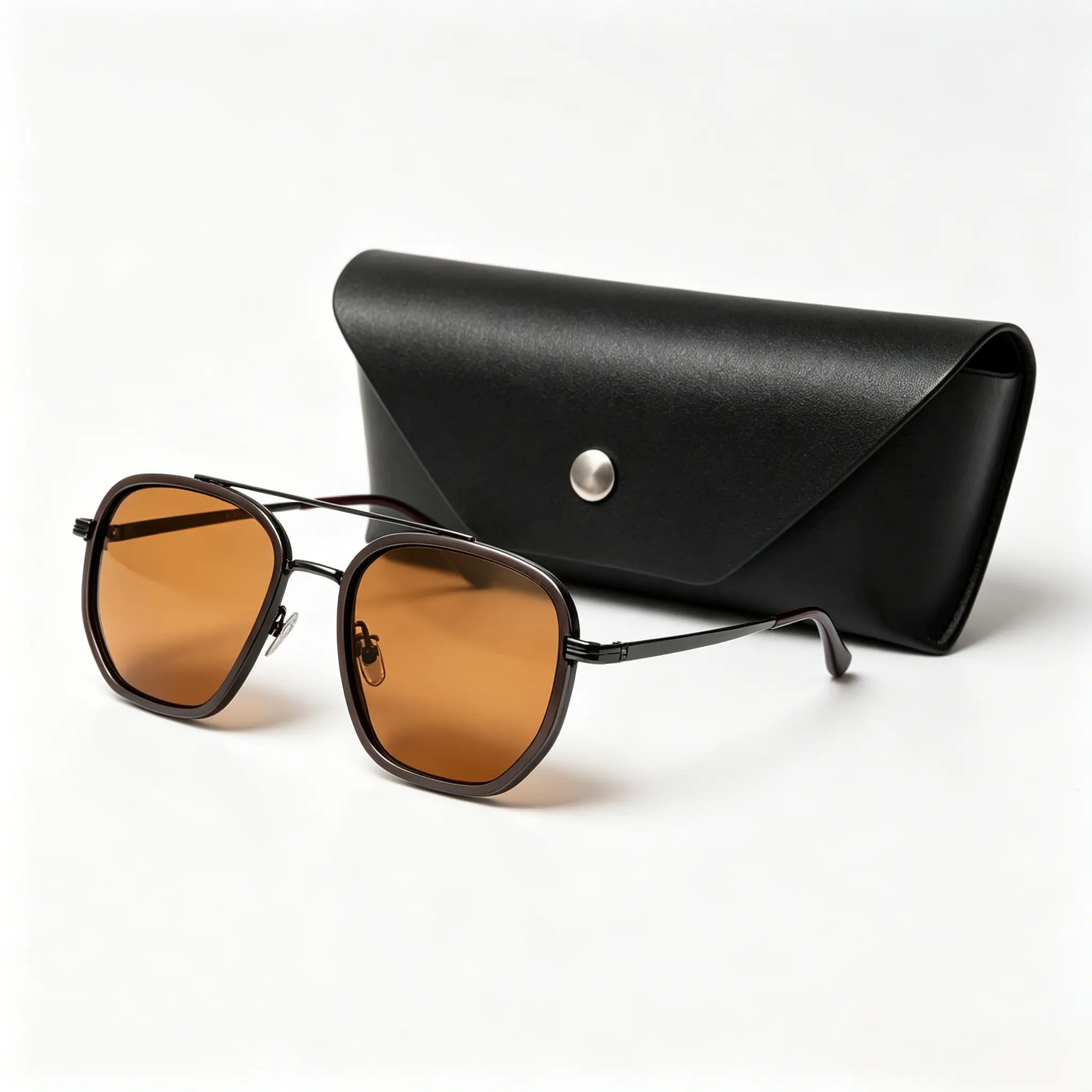 Classic Square Pilot Sunglasses for Men and Women - Polarized UV400 Lenses with Double-Bridge Stainless Steel Frame - Trendy Shades for Driving, Polarised Sunglasses, Trendy Frames Sunglasses, Classic Square Sunglasses