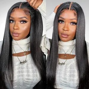Straight Glueless Ready to Wear Wig 13x6 HD Lace Frontal Wig Raw Vietnamese Human Hair 7x5 Transparent Lace Closure Wig Pre plucked Natural Hairline 30 32inches Human Hair Wigs