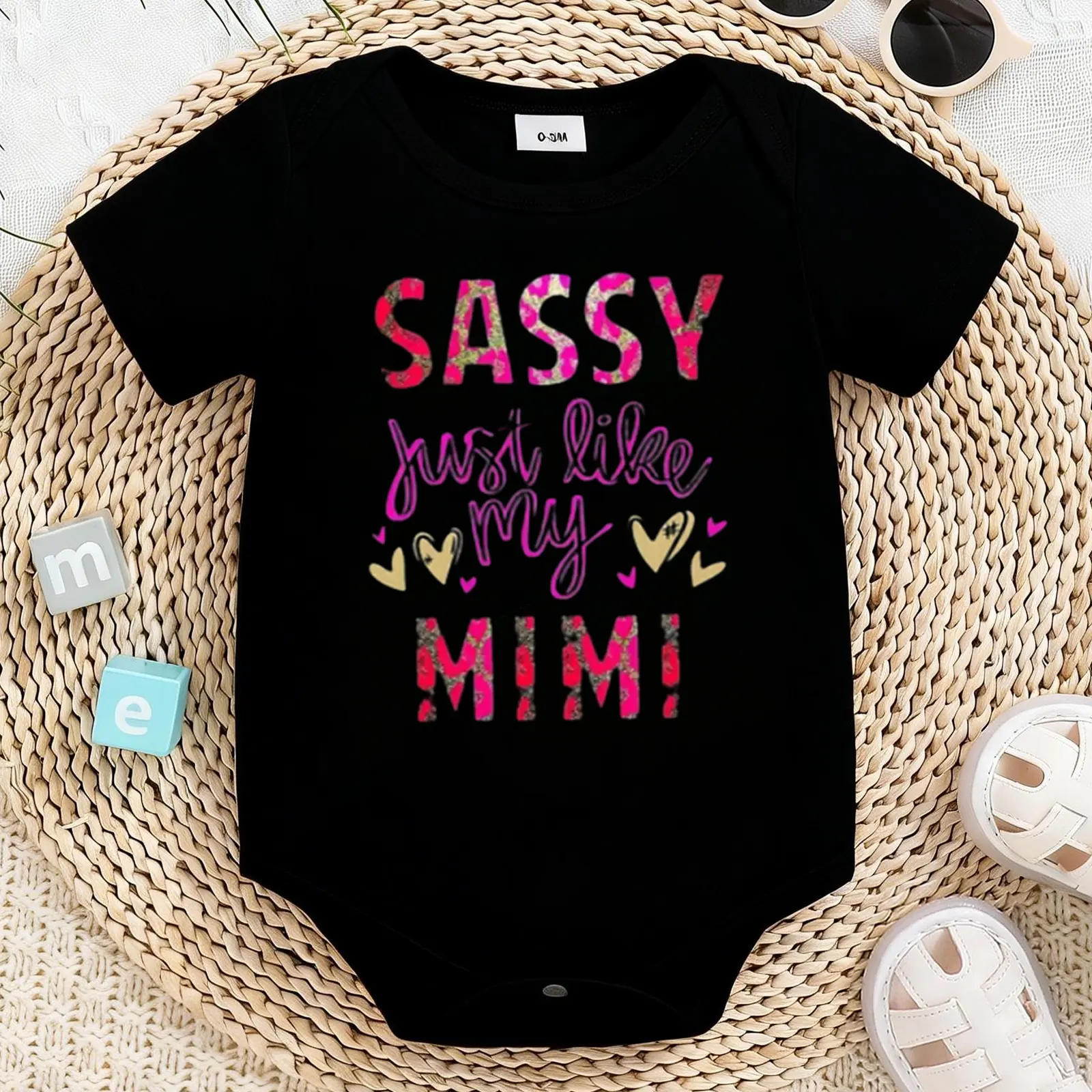2026 Newborn Baby Bodysuit, SASSY is my MIMI Baby Girl Baby Bodysuit, Funny Infant Newborn Clothes 183% Cotton Jumpsuits Baby Boys Girls Casual Rompers Baby Gift Baby Short Sleeves Onesie Clothes Letter Pattern Baby Outfit for Outdoor Indoor