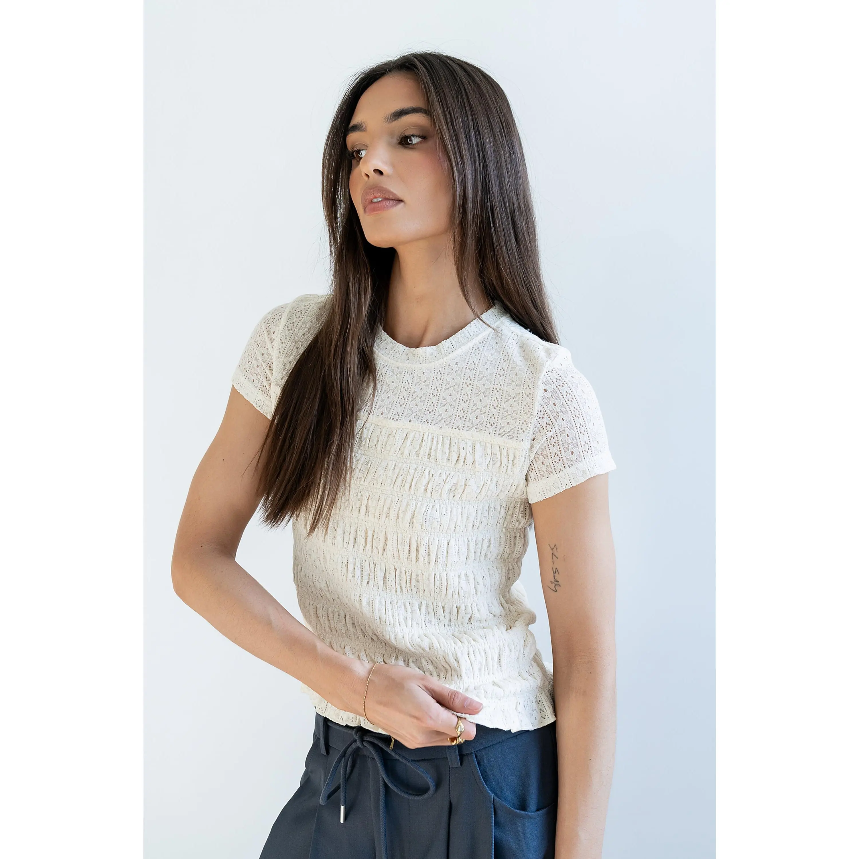 Marko Lace Top in Cream