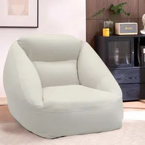Kungsofa Ergonomic Inflatable Lazy Sofa in Cotton-Linen Fabric Removable Washable with Air Pump Foldable Portable 500lb Weight Capacity 104 x 102 x 75 cm Large Size Full-Body Support for Relaxation Ideal for Dorm Apartment Living Room Picnic.