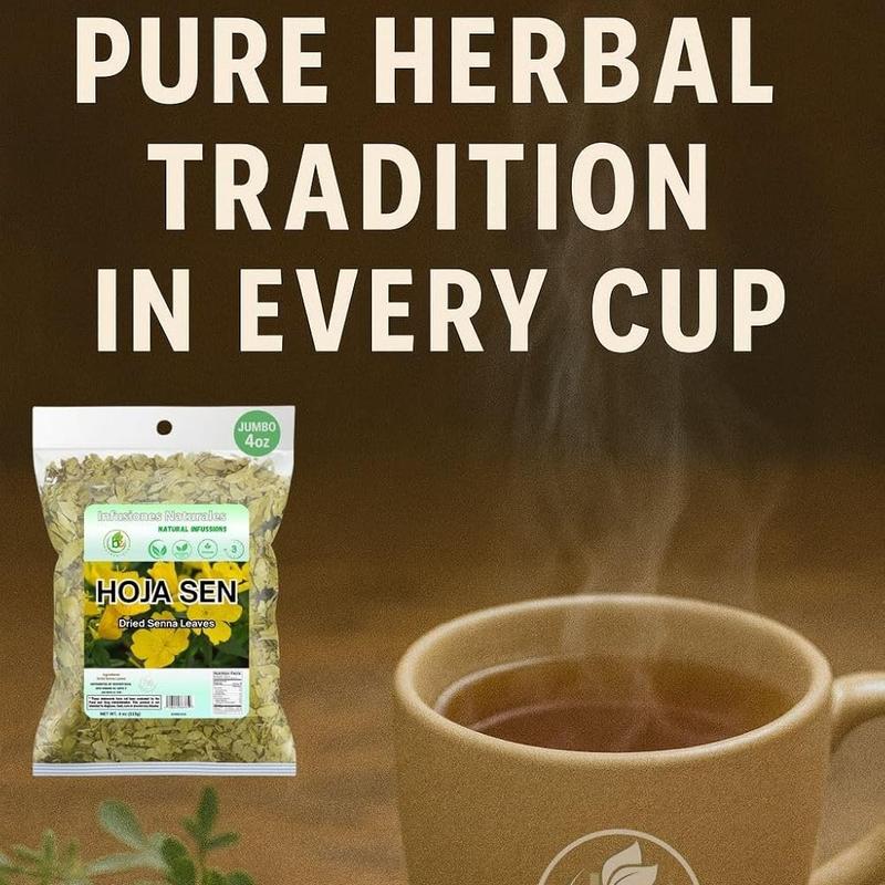 VIRAL Hoja de Sen Té (Senna Leaf Tea Natural) Net Wt. 4 oz (113g) - 100% Natural, Vegan