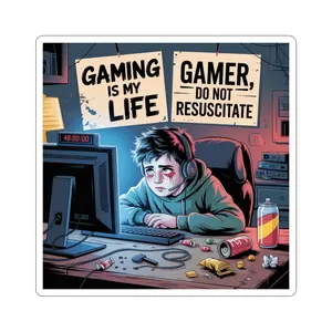 Gamer Desk Scene Sticker | Kiss-Cut Sticker
