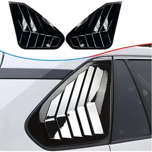 Window Louver, 2 count Side Vent Window Louvers for  RAV4 2019 2020 2021 2022 2023 2024 2025, ABS Print  Louver Decorative Covers, Exterior Trim Accessories - Bright Black