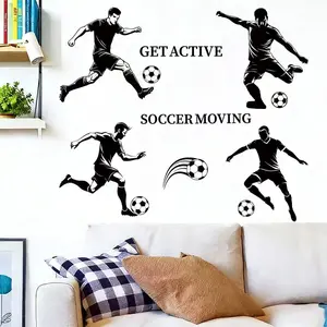 2026 Football Sports Wall Sticker, Player Silhouette Decal, Boy Room Bar Restaurant Wall Decor, Fan Inspirational Decoration