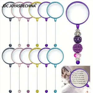 6pcs/12pcs DIY bead handle magnifying glass, portable high-definition mirror, handheld magnifying glass