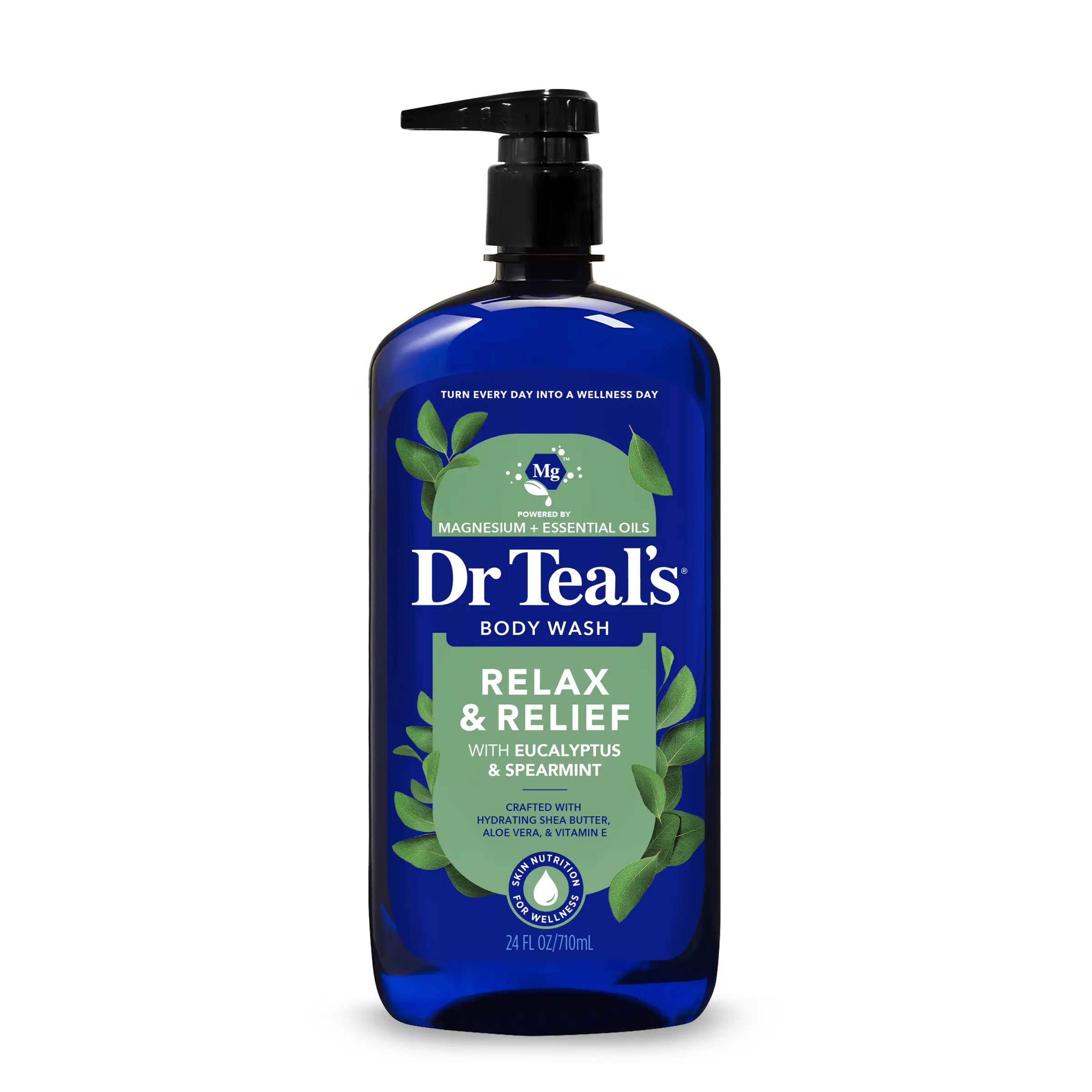 Dr Teal's Relax & Relief Body Wash with Pure Epsom Salt, Eucalyptus & Spearmint Essential Oils, 24 fl oz