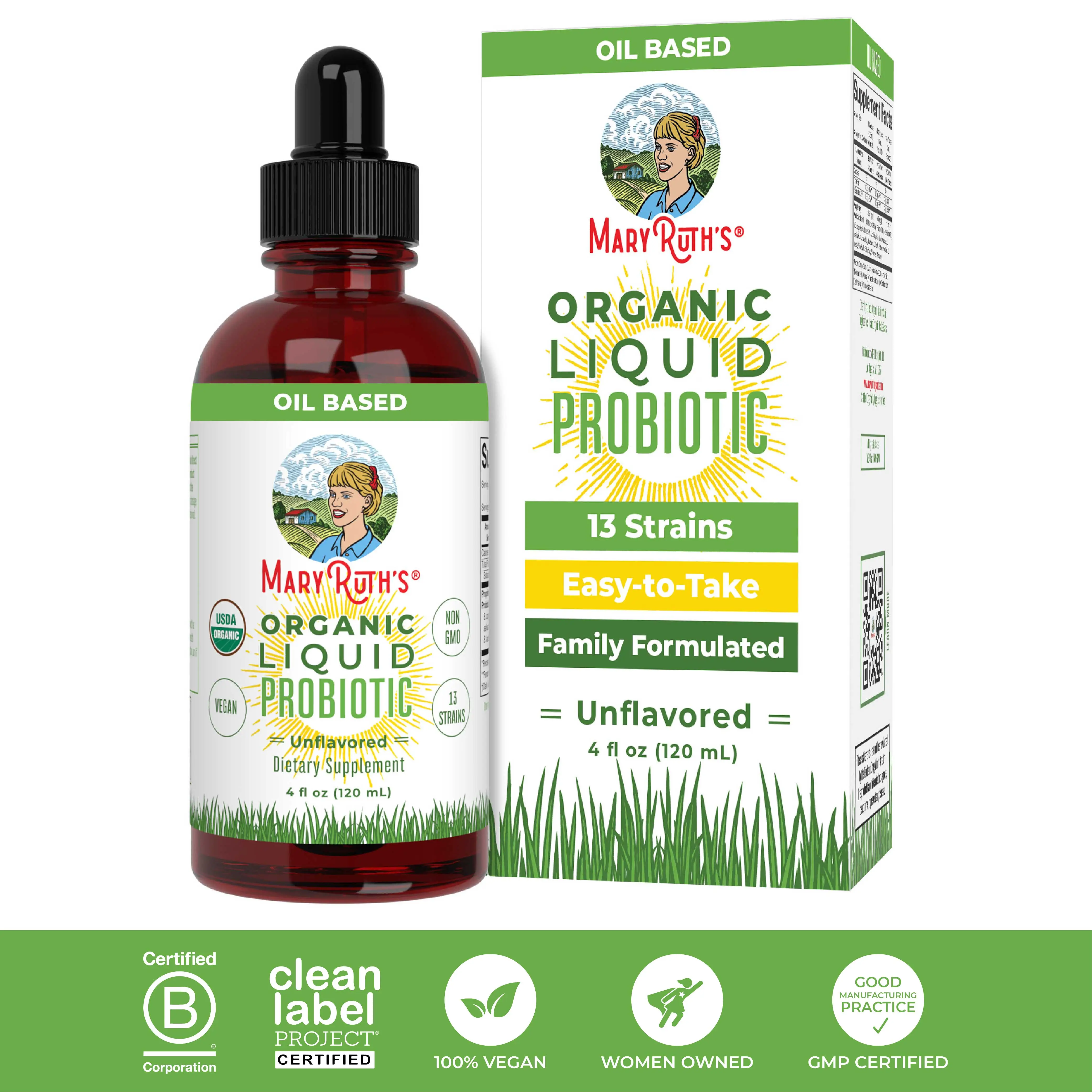 MaryRuth's Organic Liquid Probiotic -Gut Health - Acidophilus Probiotic - Vegan - Non-GMO - 40 Servings