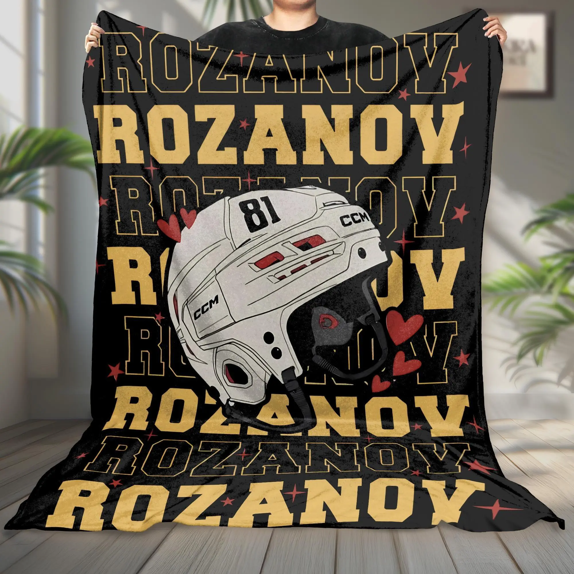Rozanov Inspiring Fleece Blanket Heated Rivalry Romance Blanket Hockey Rivals Couple Decor Movie Book Fans Gift