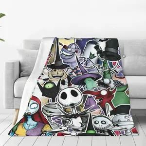 The Nightmare Before Christmas blanket super soft Christmas plush blanket warm and light suitable for children and adults gifts, plush and comfortable suitable for bed sofa travel outdoor camping and four seasons cover blanket