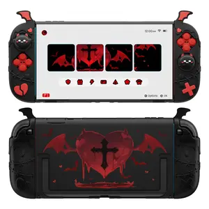 PlayVital [for Nintendo Switch 2(2025 version) ] Gothic Imp Series & Cute Demon Series Protective Case for Nintendo Switch 2, Kawaii Dockable Hard Case Shell for Switch 2 with Thumb Grips & Sticker - Black