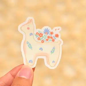 Llama Sticker - Clear Vinyl, Waterproof Succulent Sticker