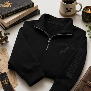 Embroidered Wingleader Quarter Zip Sweatshirt, Fourth Wing Inspired Riorson Pullover, Dragon Rider Bookish Gift