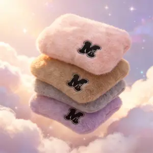 Plush Reusable Hot Water Bottle, Non-Electric Winter Warm Hand Foot Warmer, Relieves Menstrual Cramps Back Pain, Portable Travel Heater