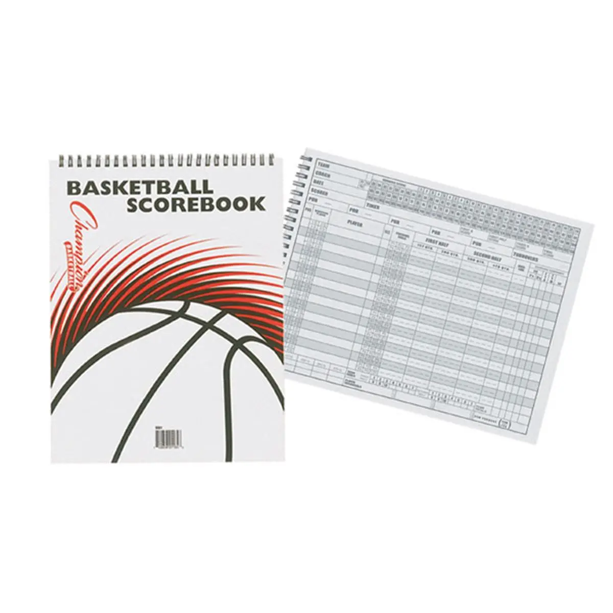 Champion Basketball Scorebook - 30-Game Spiral-Bound Heavy Cover Hardcover Record Keeper, 0.6 lbs, 13" x 9" x 0.25" Cardboard-Backed for Team Stats, Coaches