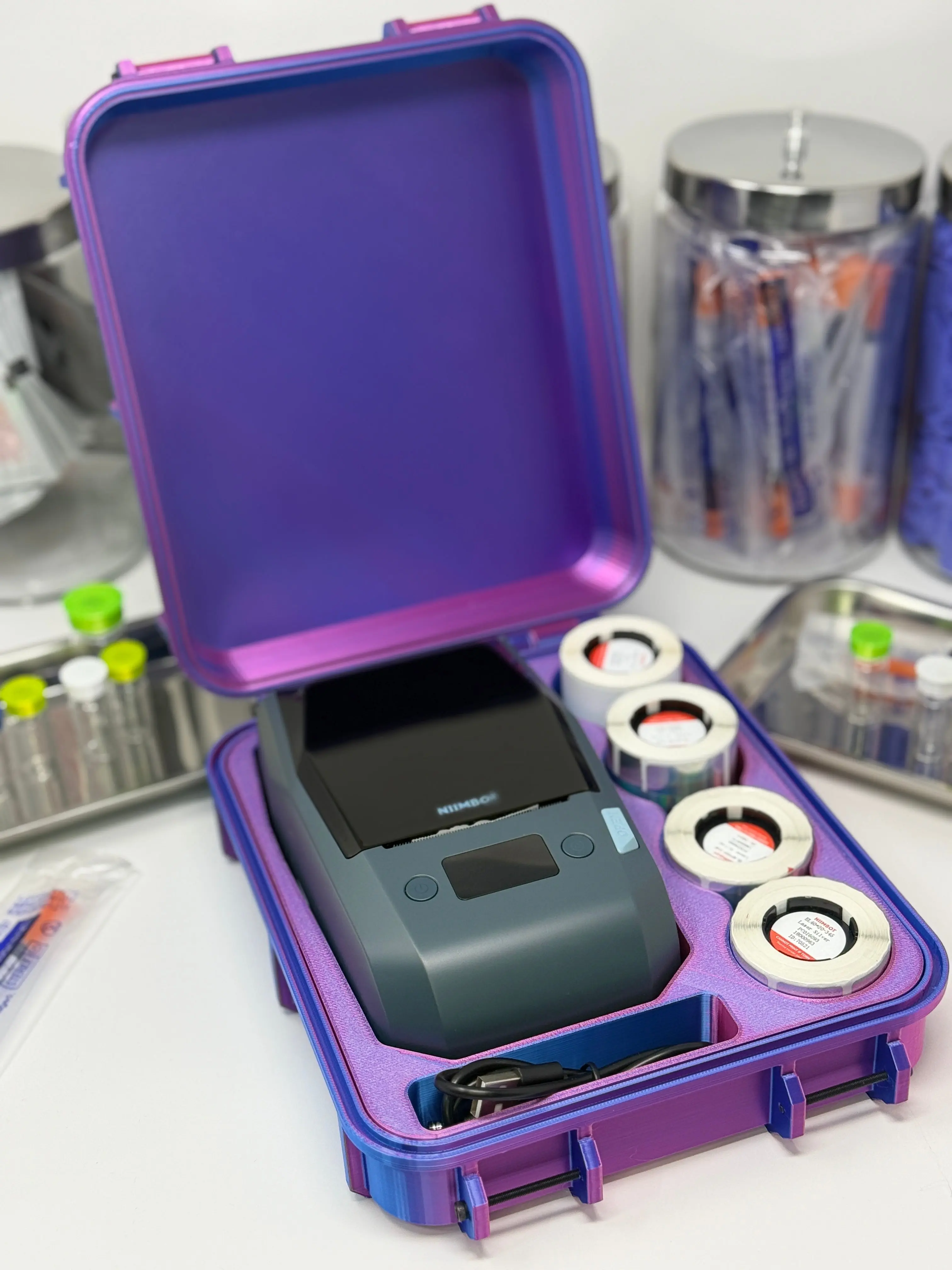 NIIMBOT M2 Carrying Case | Label Printer & 4-Roll Storage Organizer