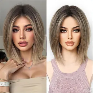 Undetectable Ash Blonde Balayage Bob Wig, Pre-Plucked, Glueless, Perfect for Everyday & Work Looks ,bobwig balayagewig readytowearwig