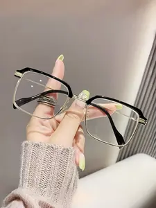 Unisex New Eyebrow Frame Simple Casual Fashion High-Definition Photochromic Glasses, Suitable for Daily Use, Driving, Street Photography, Reading, Square Frame Eyeglasses