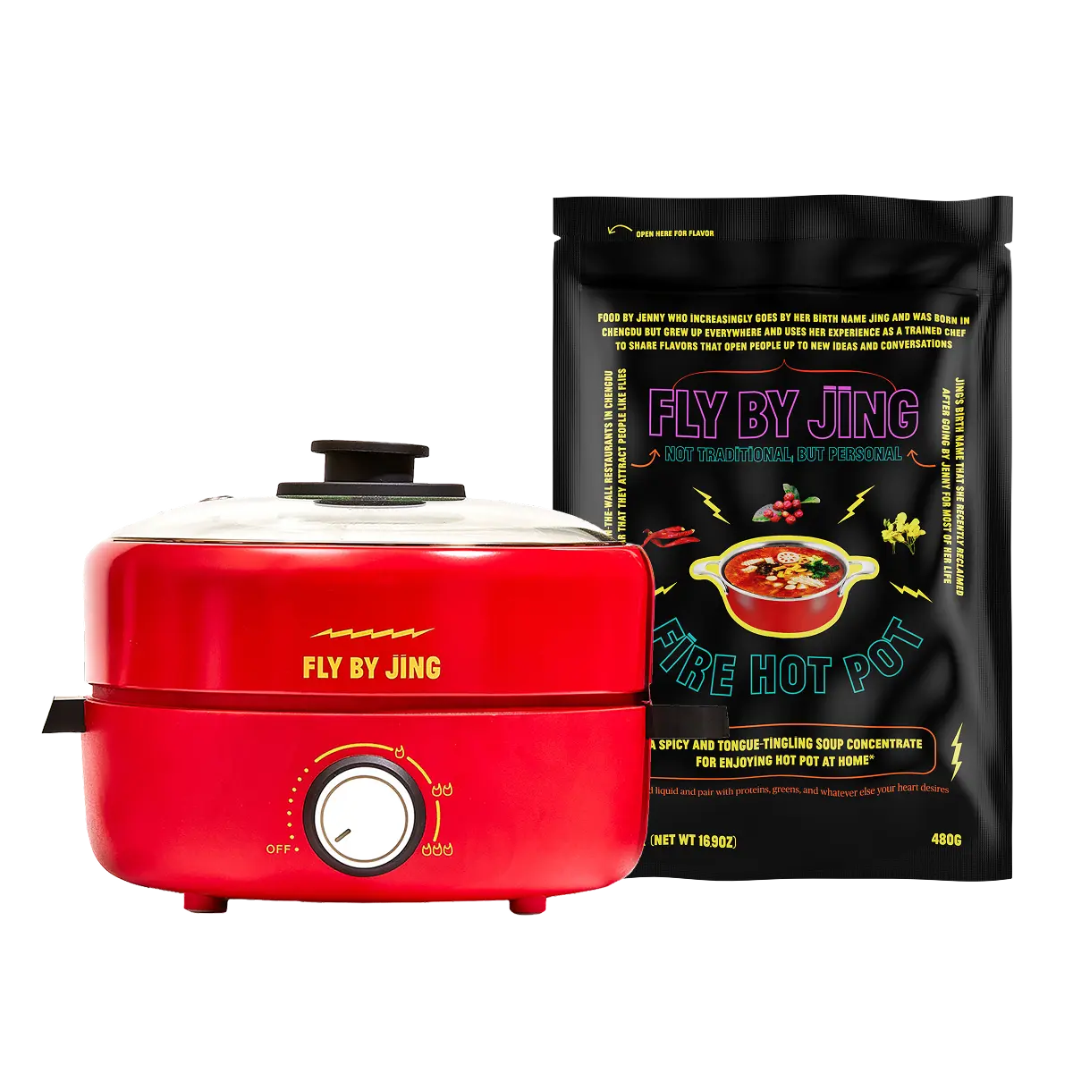 Fly By Jing Hot Pot Starter Set – Electric Hot Pot Appliance with