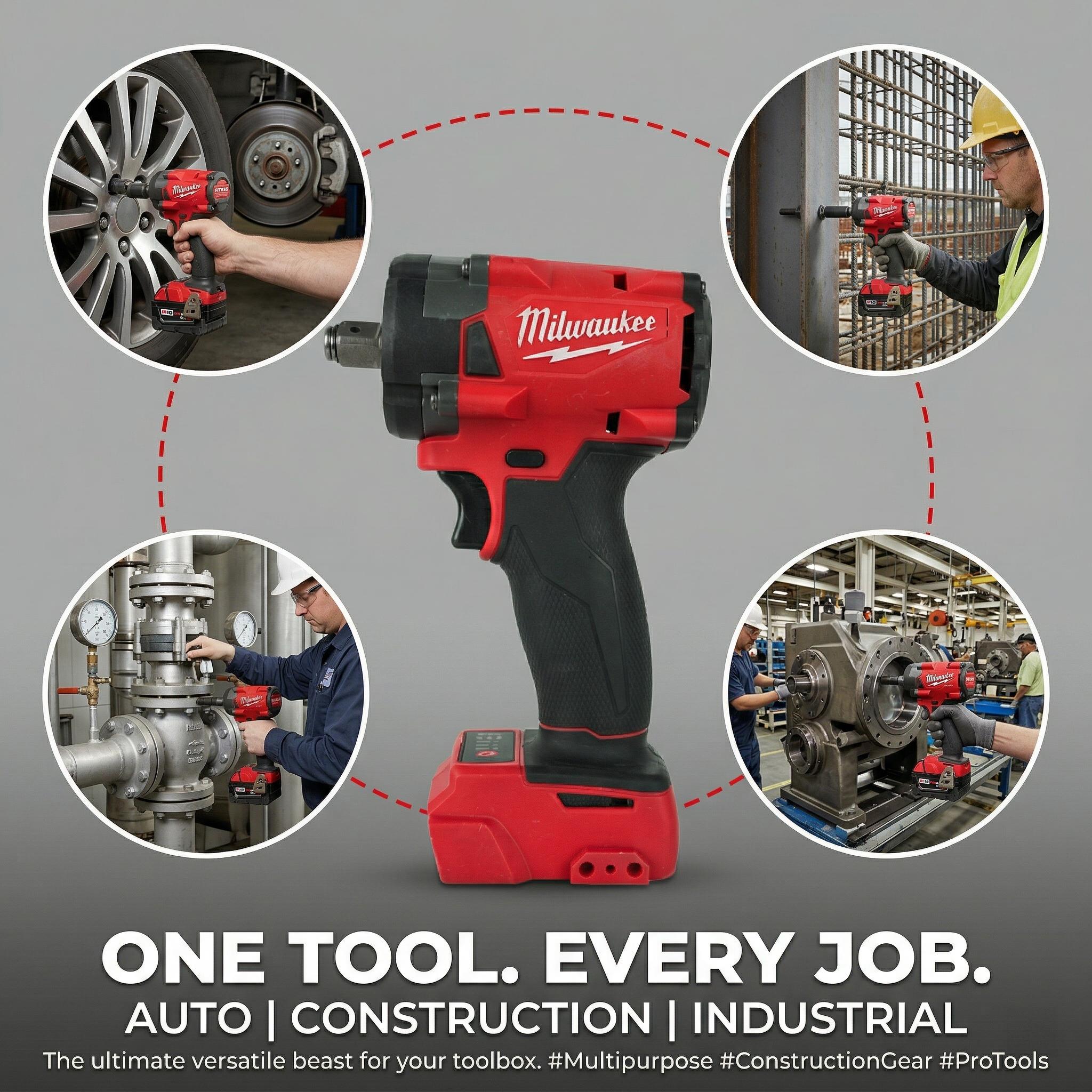 Milwaukee M18 1/2 Inch  Wrench For M18 Bolts chrome sockets and impacts