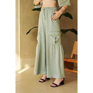 Stylish Drawstring Ruched Wide-Leg Pants for Women - Comfort & Elegance