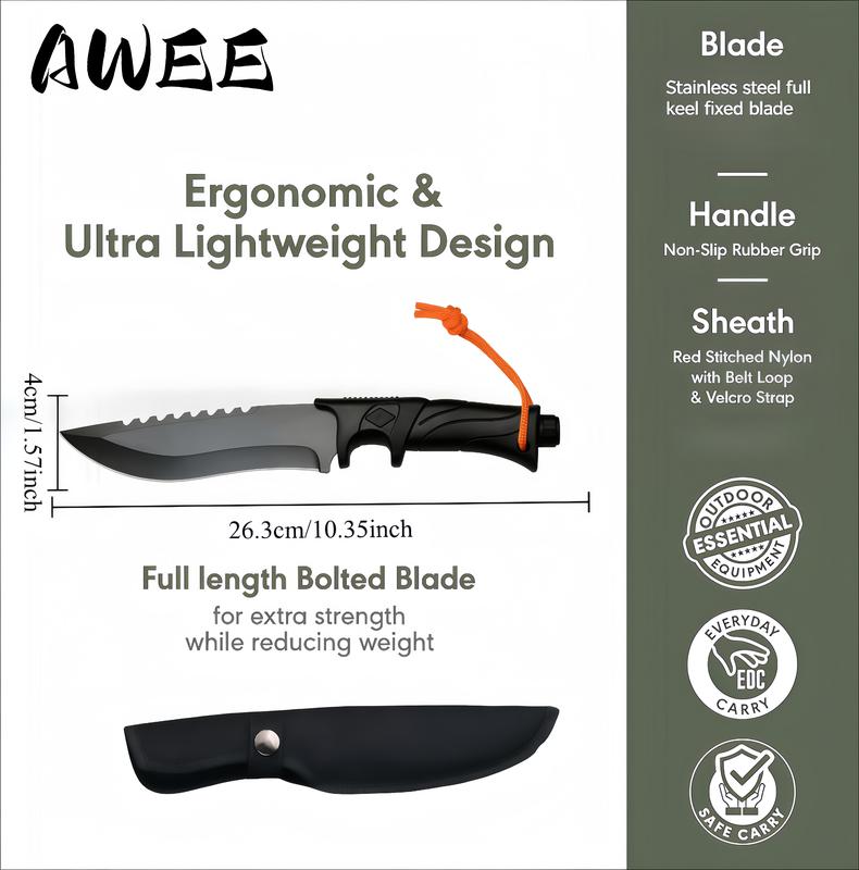 Unique Father's Day Gift - Compact Stainless Steel Pocket Knife with Sheath | High Hardness for Camping Hiking Fruit Cutting & Emergency Use