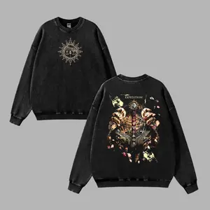 Expedition 33 Shirt Washed Hoodie Sweatshirt | Fantasy Sword Art Print | Smooth Graphic Menswear Top | Classic Casual Streetwear
