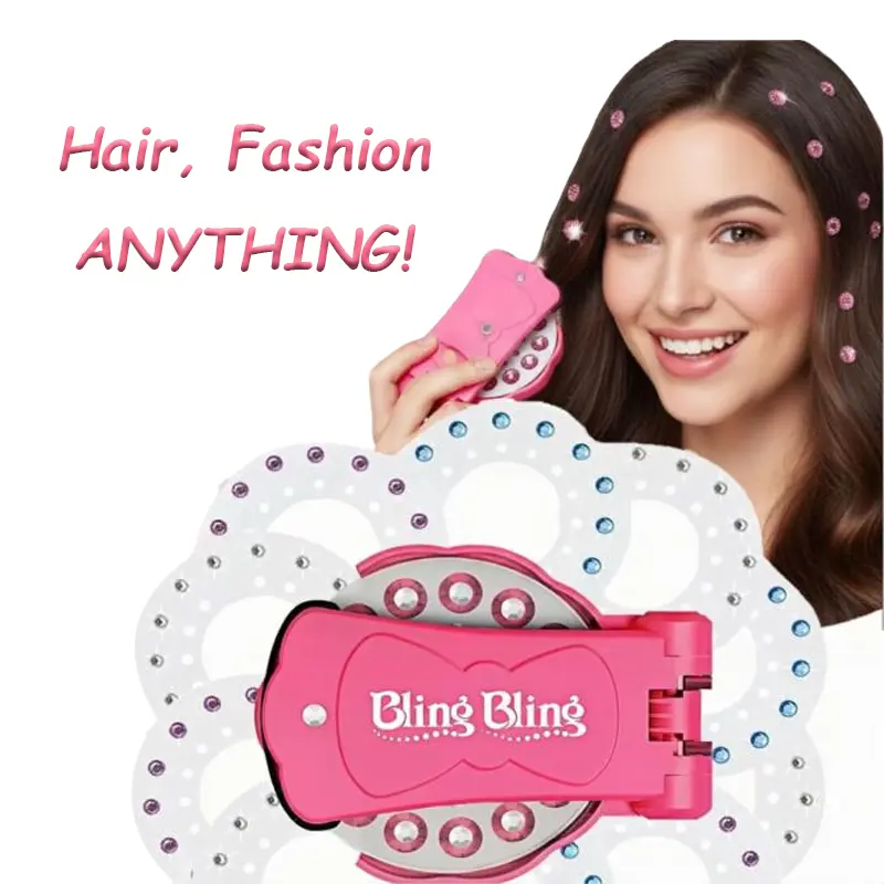 Shining DIY Rhinestone Hair Pasting Tool Gentle Hair-Safe Jewel Bling Styling Kit Ideal Ornament Accessory for School Parties Holiday Festivals & Creative Hair Decor Gifts