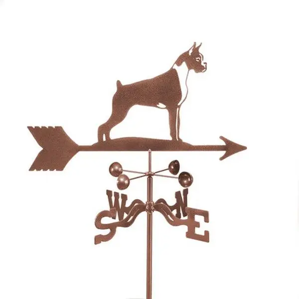 EZ Vane EZ1403-PT Metal Dog Boxer Weathervane, 25" h x 21" w x 9", 3 Protective Coatings, Post Mount, Easy Installation, Home Decor Garden Decor