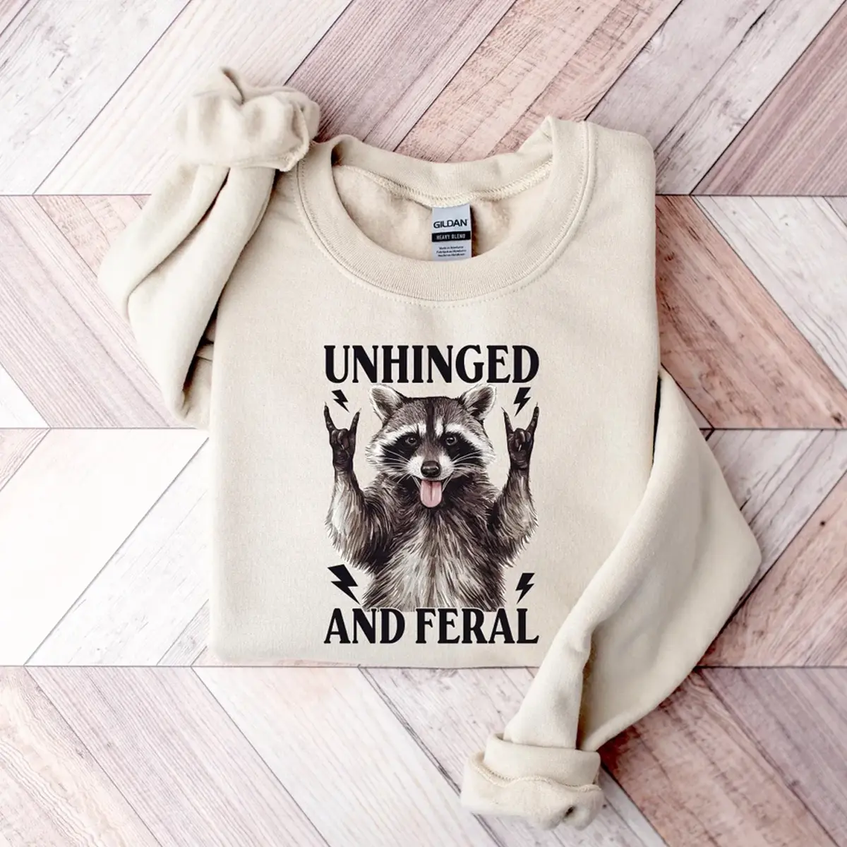 Unhinged and Feral Racoon Sweatshirt, Funny Meme Sweatshirt, Funny Racoon Sweatshirt, Vintage Feral Racoon Sweatshirt, Plus Size Hoodie