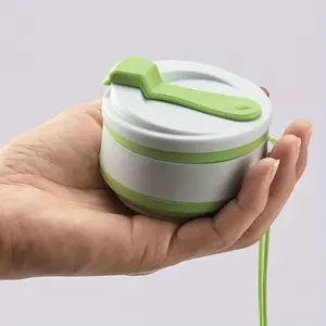 Silicone Foldable Travel Mug, Reusable Food Grade Folding Cup with Lid, Portable Drink Set, Pocket Size, Ideal for Outdoor Camping and Hiking