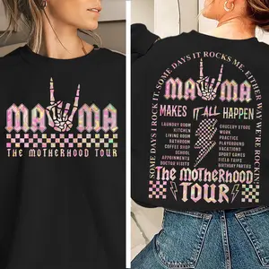 Mama Rock Tour Shirt, The Motherhood Tour Shirt, Some Days I Rock It Some Days It Rocks Me Shirt, Mama Funny Tour Shirt, Mama Lighting Bold