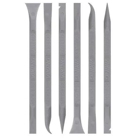 VIKING Car Detailing Pick Set for Car Detailing Kit, Safe Automotive Tool Set for Cleaning, Plastic Picks with 6 Cleaning Heads, Interior and Exterior Use, 6 Pack, Grey