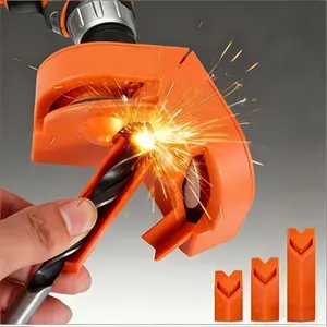 1-piece portable drill bit sharpener, manual chain saw and drill bit specific tool, universal multifunctional drill bit sharpener, suitable for drill bit machines, chain saws, portable design, compact operation, metal polishing, DIY enthusiasts