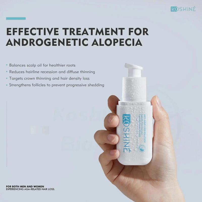 KOSHINÉ 0.5% KX-826 Anti-Hair Loss Solution is suitable for androgenic hair loss and can be used by both men and women（ Blue Bottle）