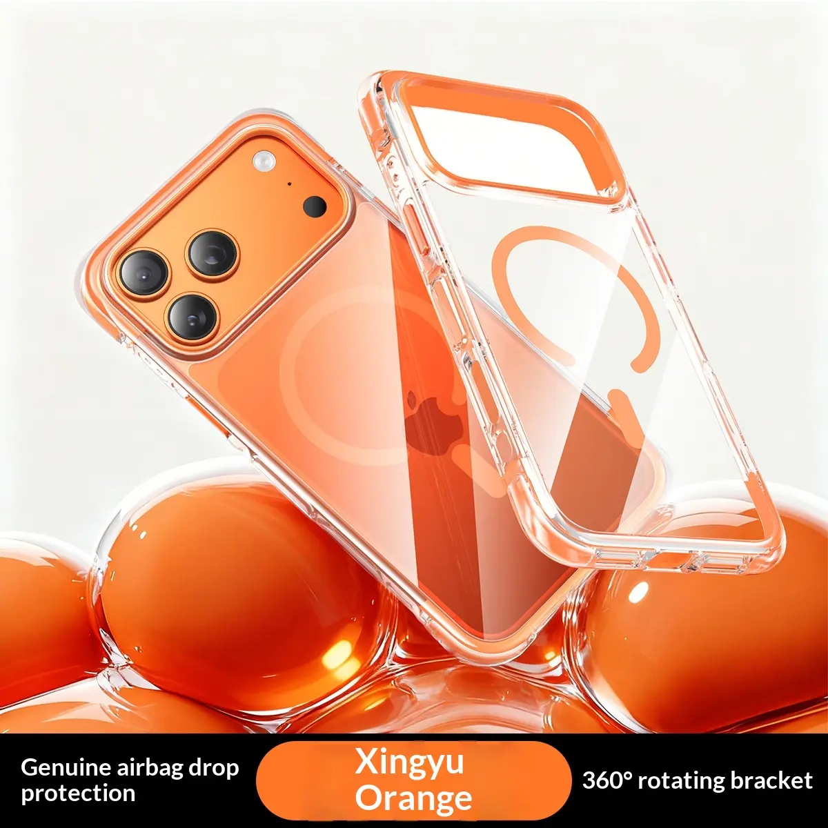 Highly transparent airbag case suitable for iPhone 17 Pro Max, magnetic phone case, simple and transparent, full protection anti-drop case for iPhone 16/15 Pro Max