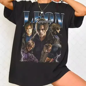 Hot new 2026 Resident Evil 9 Requiem Leon S. Kennedy unisex shirt 2026 Summer New Men's fashion Y2k Short sleeve Tshirt, Trendy Gamer Outfit #gamingtee #graphictshirt #streetwearstyle #viraltee #gameroutfit #retrotee #y2kfashion
