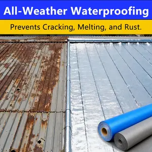Heavy Duty Peel & Stick Roofing Membrane - 2 Roll Kit (3.3ft x 16.4ft) for Metal Roof Leak Repair, Waterproof Seal with Heat & Sound Insulation for RV, Shed, Home