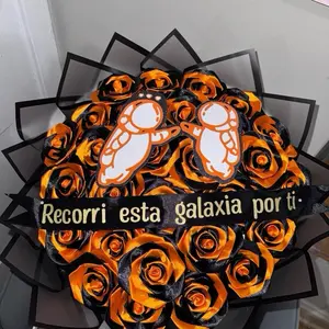 Eternal Coquette Flower Bouquet - Handmade Ribbon Roses with Pearl Decor and Custom Message Floral Gift