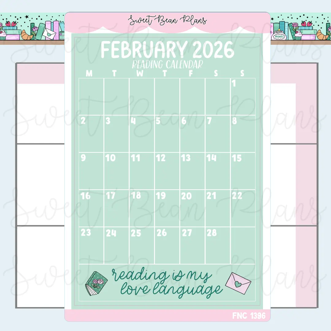 February 2026 Reading Calendar Stickers | Fnc 1396