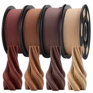Wood PLA 3D Printer Filament Matt Surface & Low Warping Filament 4X250g Spool (Total 1kg, 2.2 lbs) Accuracy 1.75mm +/- 0.03 mm