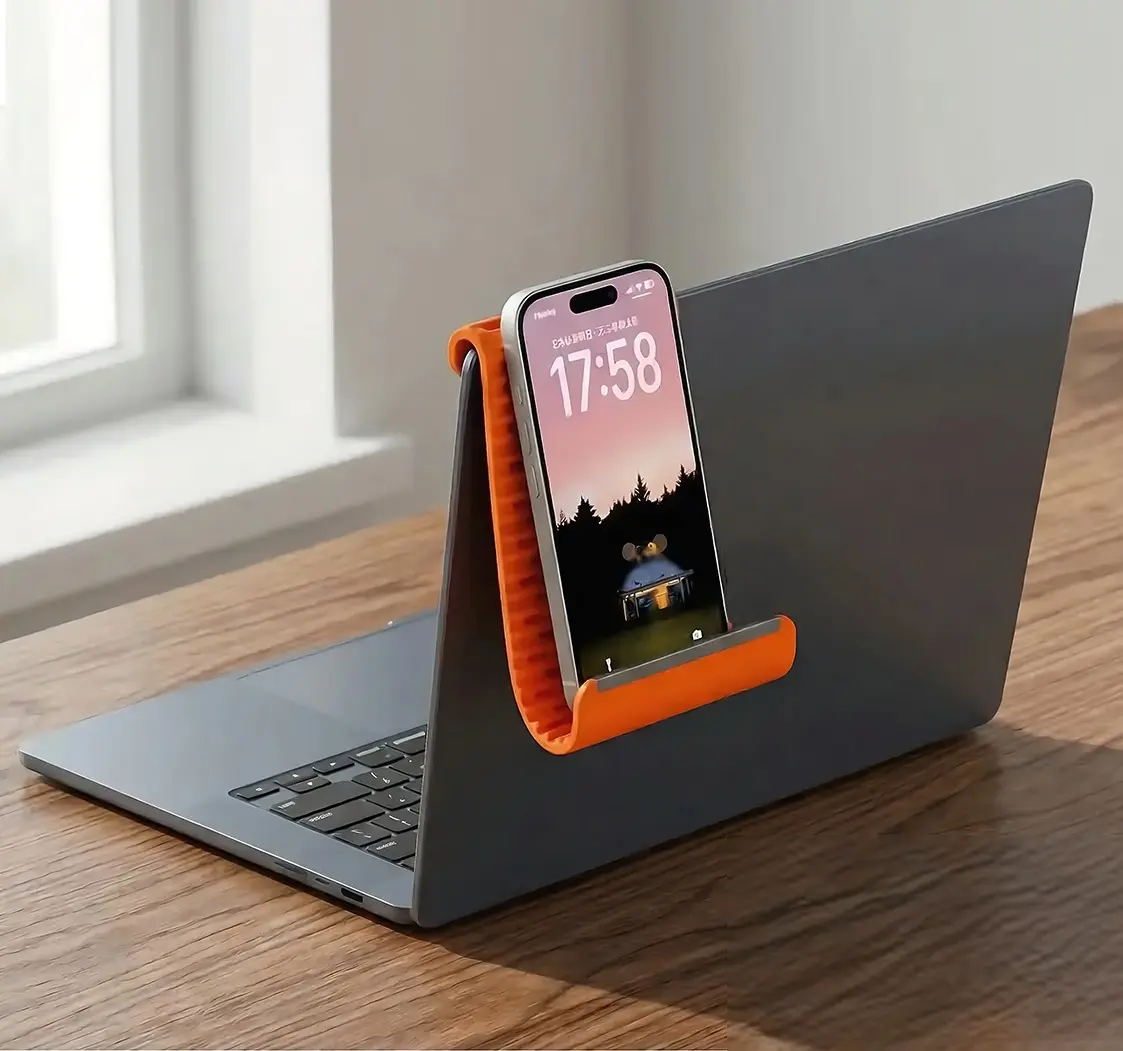 Silicone Flex Flap Universal Mobile Phone Holder, Foldable Folding Mount, Adjustable Flap Lightweight Compact Portable Stand Accessory for Travel, Home, Compatible with All Phones/Tablets, Computer - Airplane Essential, MothersDayGift Summer