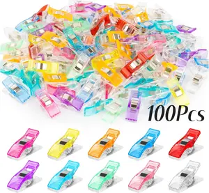 100 count Sewing Clips for Fabric and Quilting -  Plastic Clips Fabric Clips Quilting Clips Quilt Clips for Sewing Magic Clips Sewing Supplies Multi-Color Crafting Tools