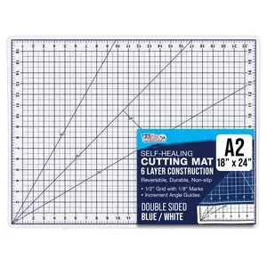 18" x 24" Self-Healing Cutting Mat 5-Ply - Double-Sided White/Blue Craft Mat, Non-Slip Cutting Mats for Crafts, Sewing, Quilting, Scrapbooking
