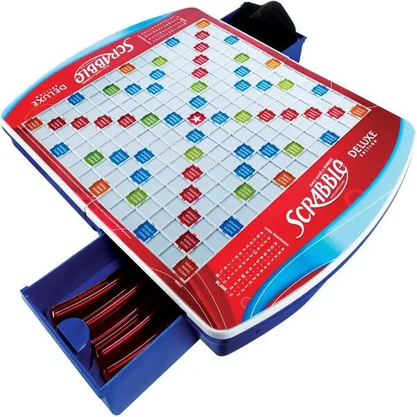 Scrabble Deluxe Edition Board Game, Classic Family Word Game for Kids and Adults, Educational Strategy Game for Game Night
