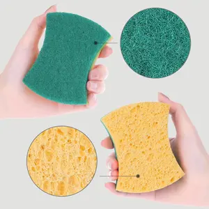 Scrub Sponges Kitchen, Non-Scratch Scrub Sponges for Dishes, Dual Sided Cleaning Sponges for Kitchen, Household, Bathroom Brush Soap